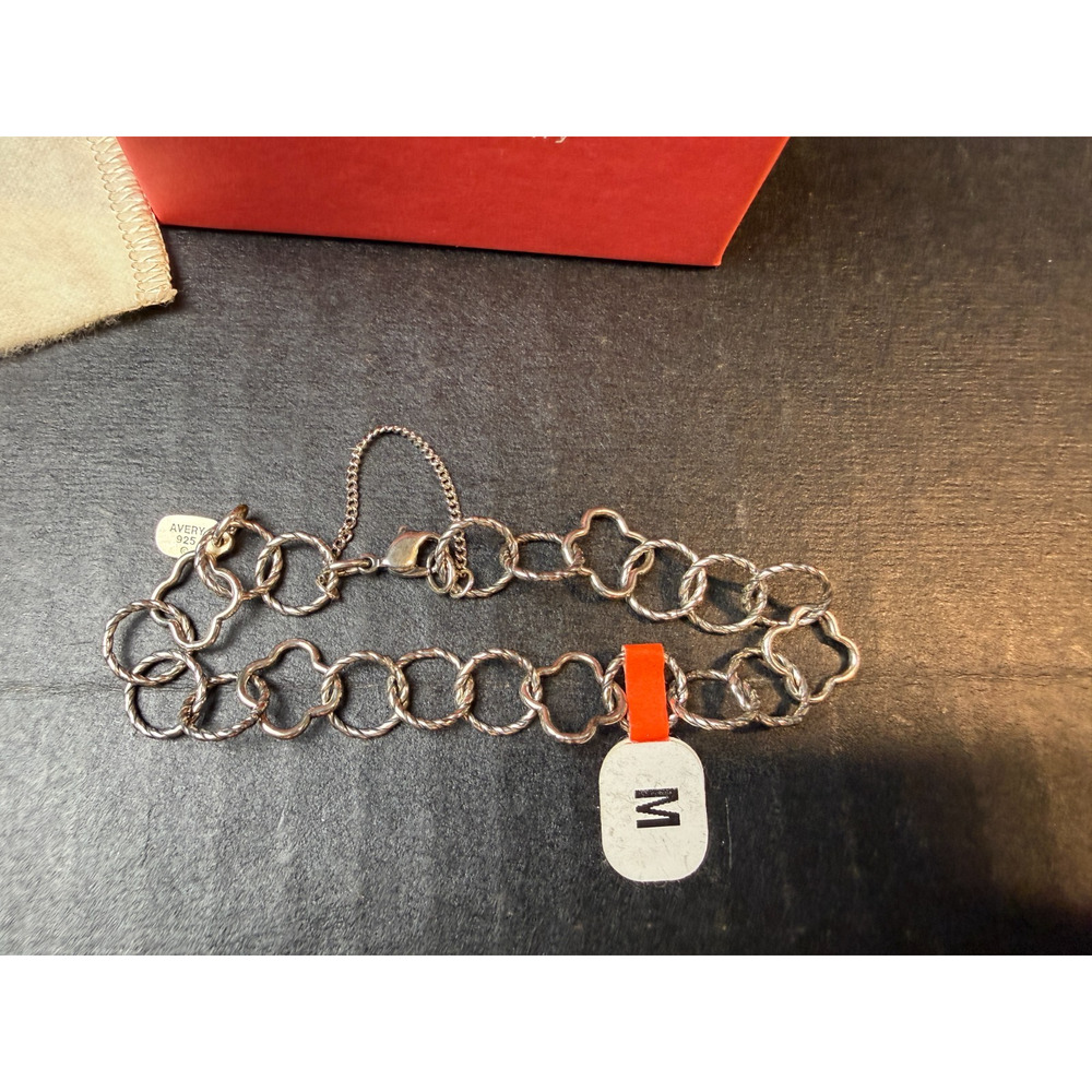 James Avery Retired Quatrefoil & Twisted Wire Link Bracelet Sz M 7" - Picture 4 of 6